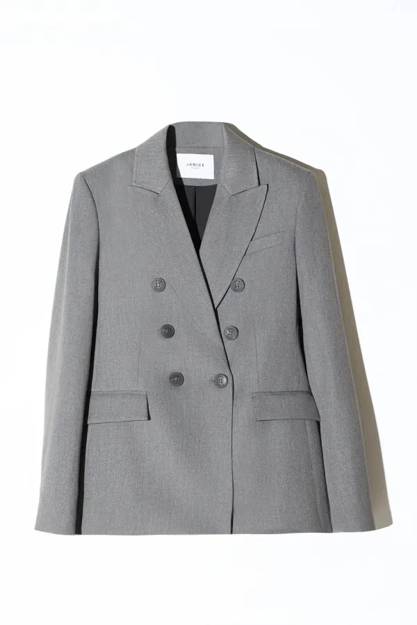 Blazer Dames Grijs Double Breasted Connor