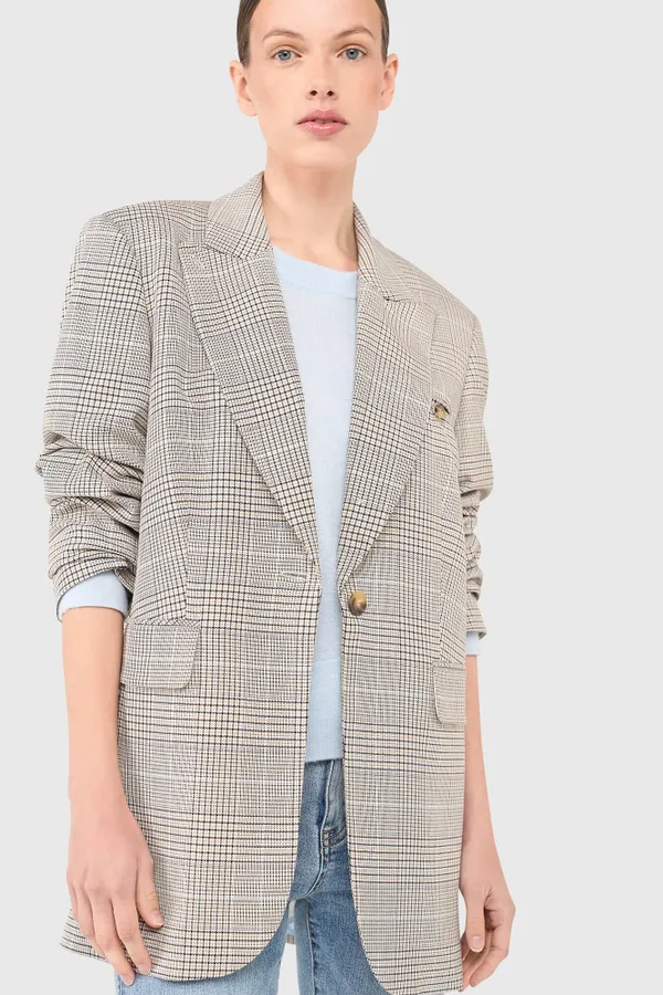 Hank Blazer Ruit Beige