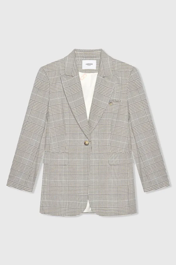 Hank Blazer Ruit Beige