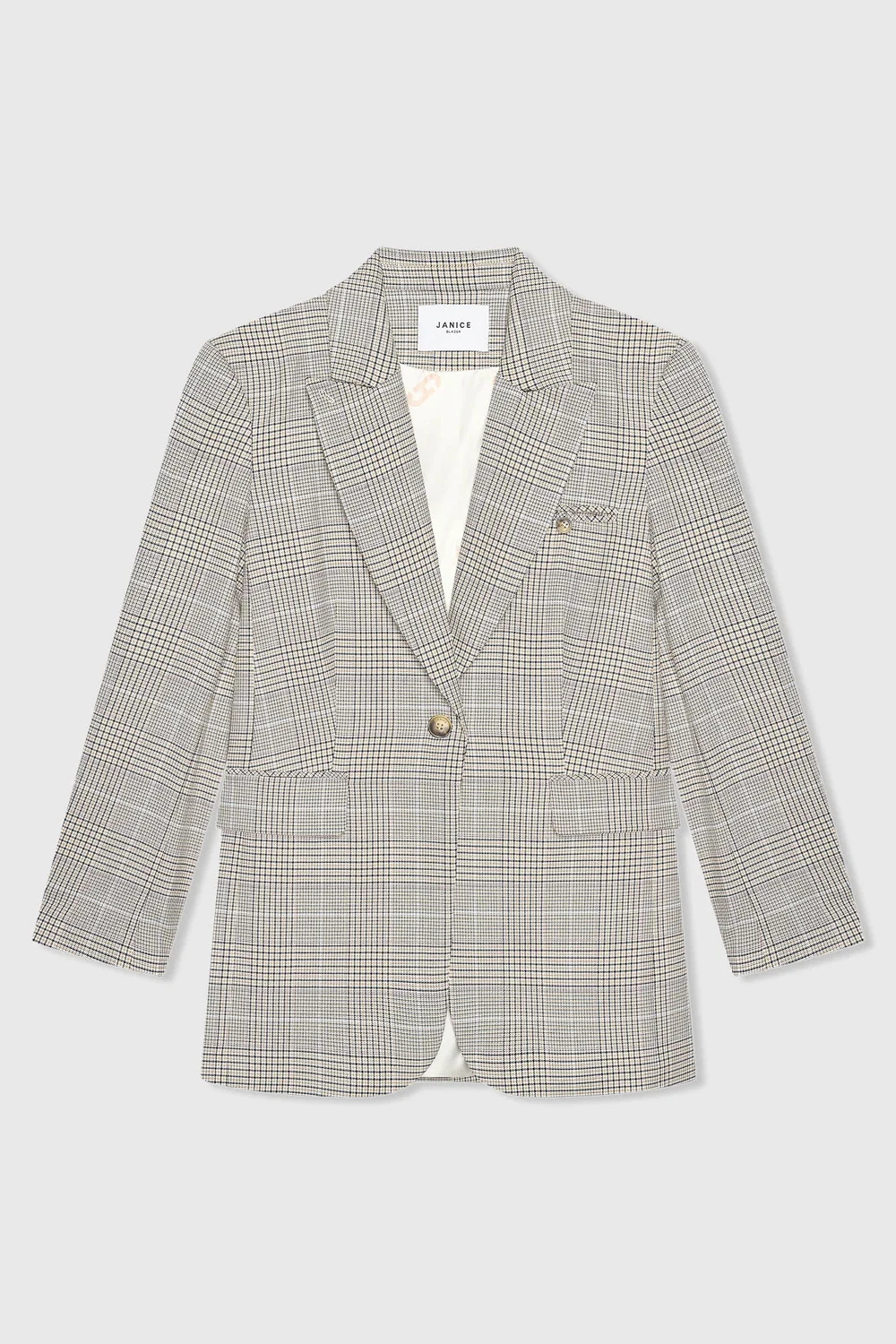 Hank Blazer Ruit Beige