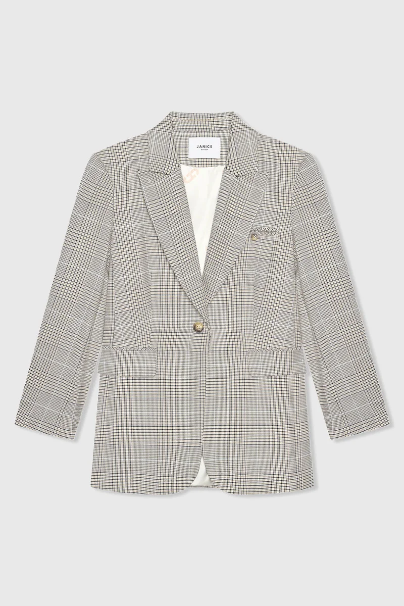 Hank Blazer Ruit Beige