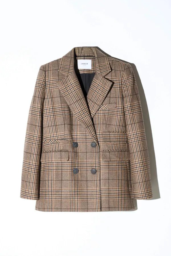 Blazer Dames Jasje Bruin Grote Ruit Martin