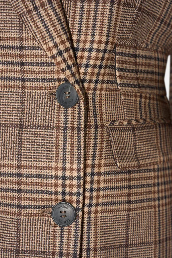 Blazer Dames Jasje Bruin Grote Ruit Martin