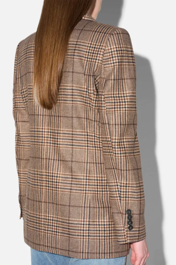 Blazer Dames Jasje Bruin Grote Ruit Martin