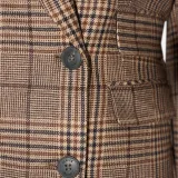 Blazer Dames Jasje Bruin Grote Ruit Martin