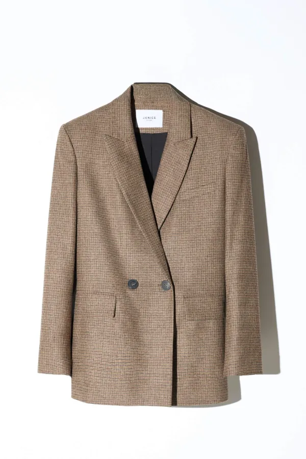 Blazer Dames Jasje Bruin Kleine Ruit Jones