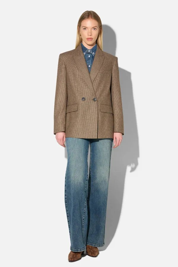 Blazer Dames Jasje Bruin Kleine Ruit Jones