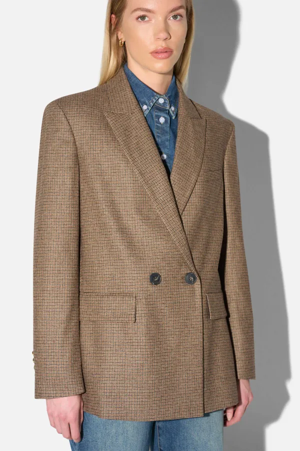Blazer Dames Jasje Bruin Kleine Ruit Jones