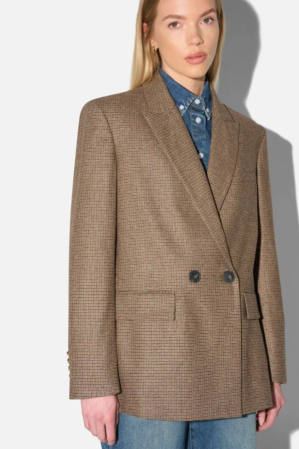 Blazer Dames Jasje Bruin Kleine Ruit Jones
