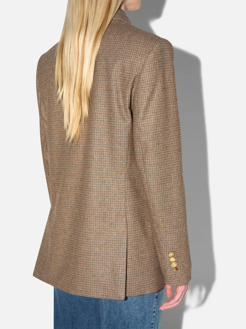 Blazer Dames Jasje Bruin Kleine Ruit Jones