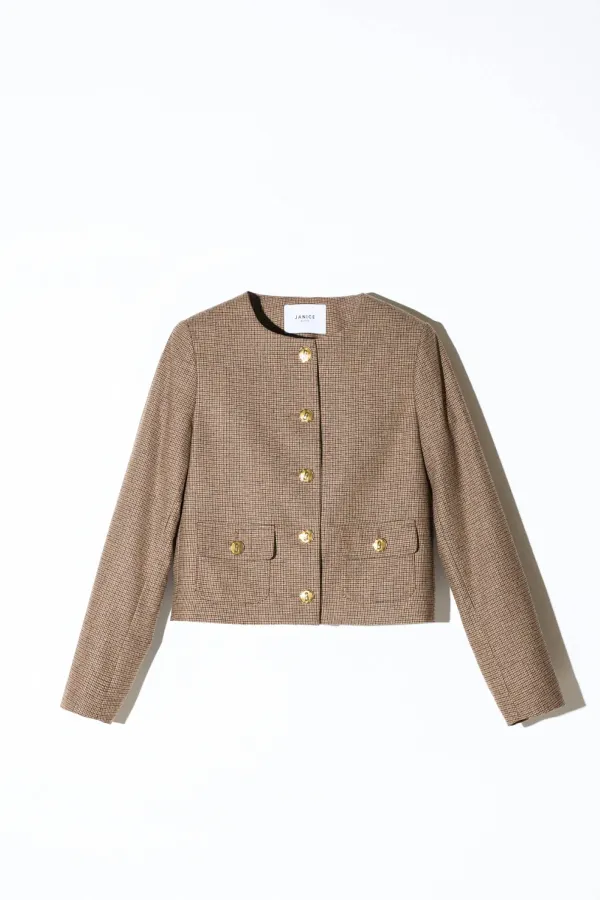 Blazer Dames Jasje Bruin Kleine Ruit Laurent