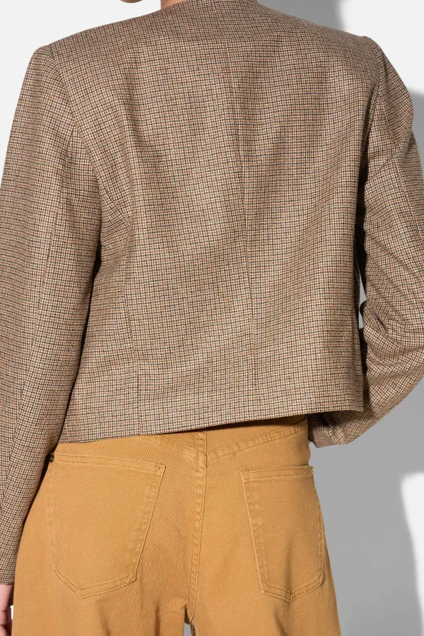 Blazer Dames Jasje Bruin Kleine Ruit Laurent