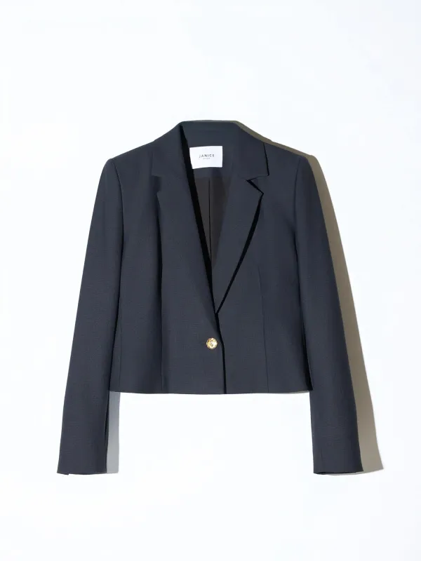 Blazer Dames Jasje Kort Blauw Ruit Crain