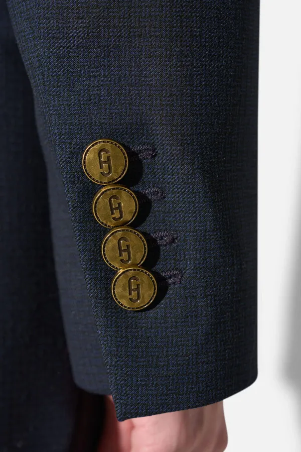 Blazer Dames Jasje Kort Blauw Ruit Crain