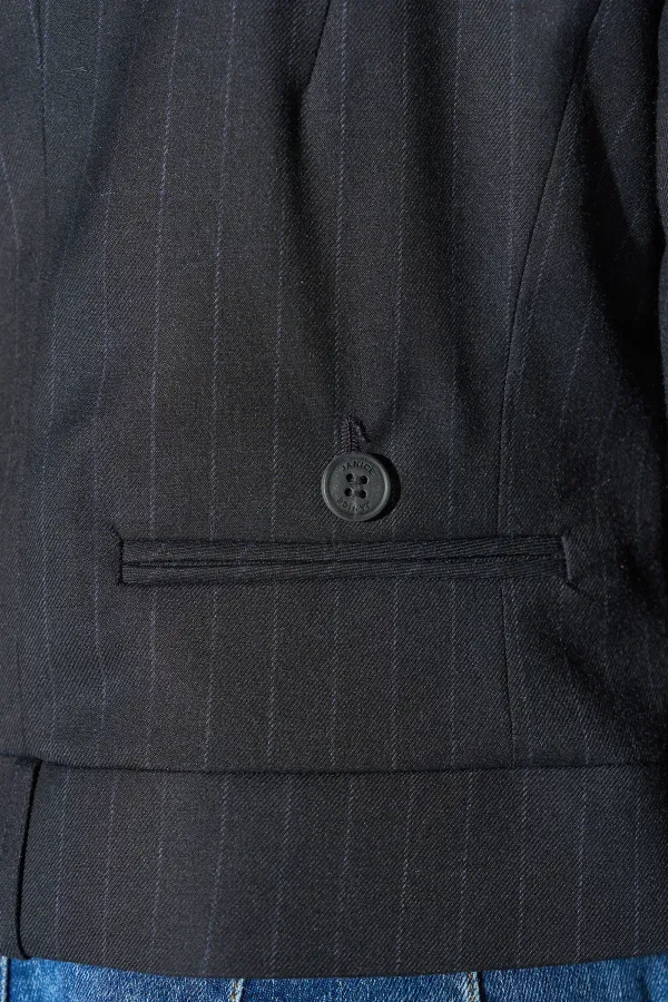 Blazer Dames Kort Blauw Krijtstreep Stan