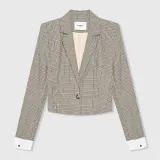 Blazer Dames Kort Ruit Stan Beige