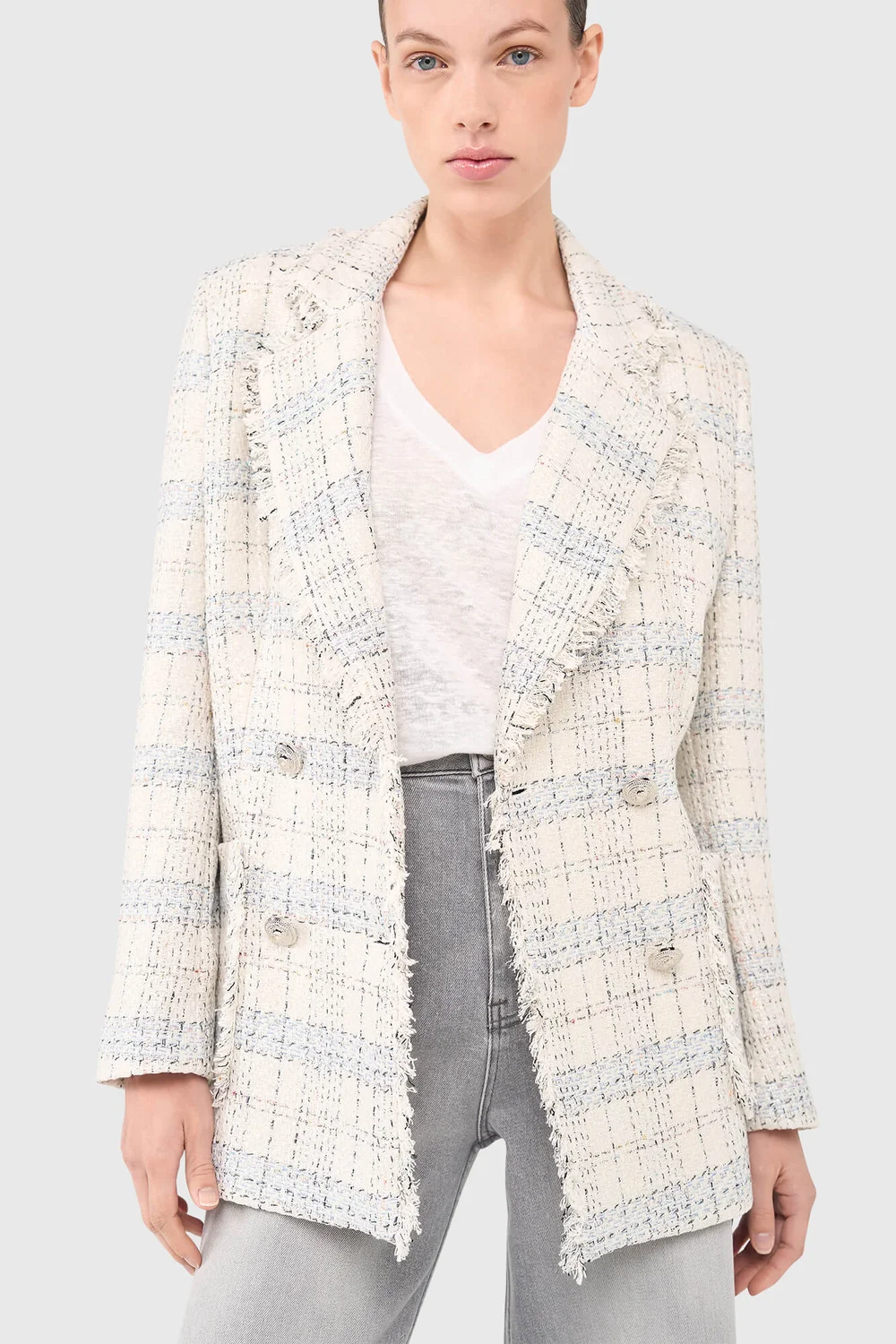 Martin Blazer Off White Metallic