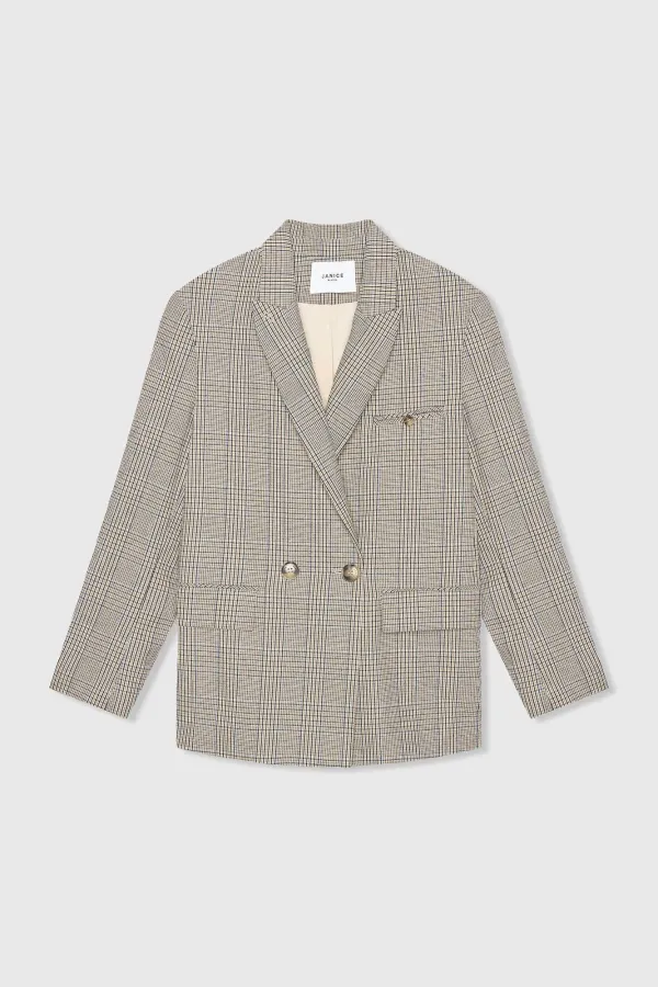 Blazer Dames Ruit Jones Beige