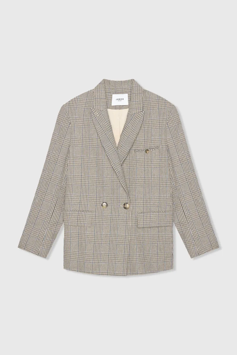 Blazer Dames Ruit Jones Beige