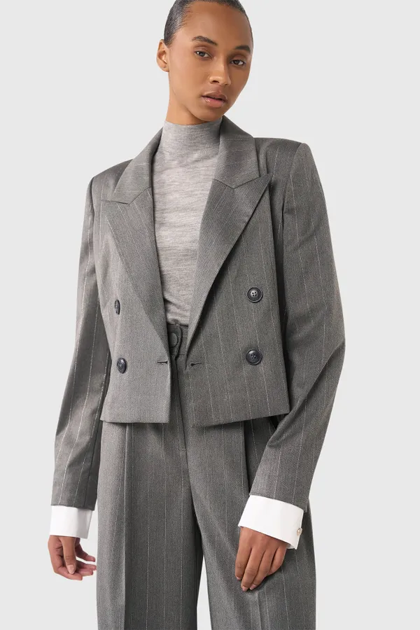 Stan Grijs Streep Lurex