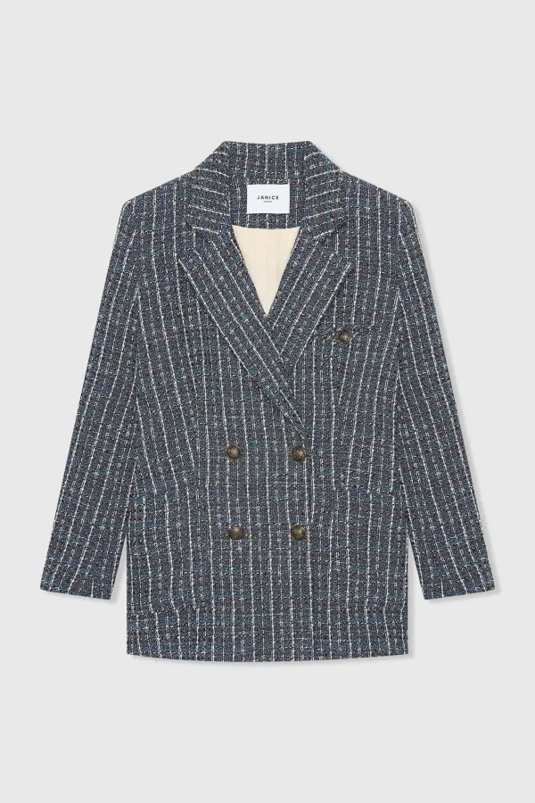 Blazer Dames Tweed Blauw Martin