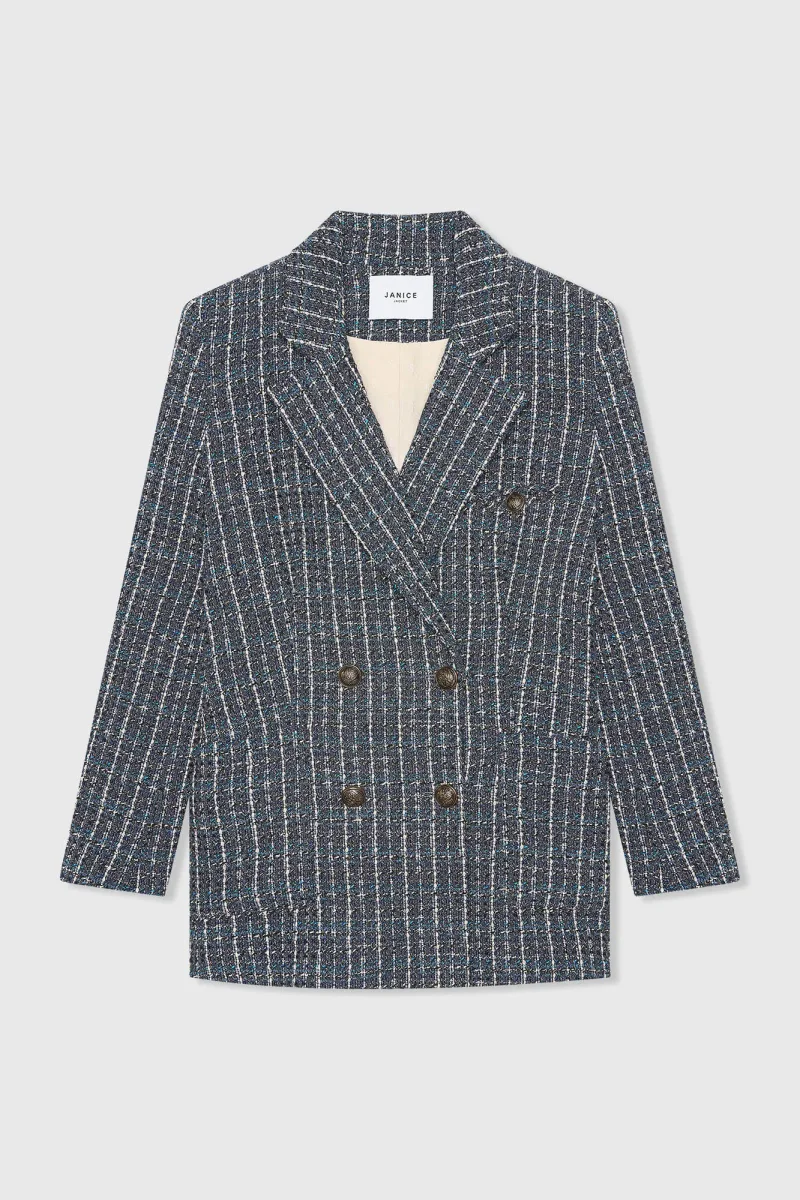 Blazer Dames Tweed Blauw Martin