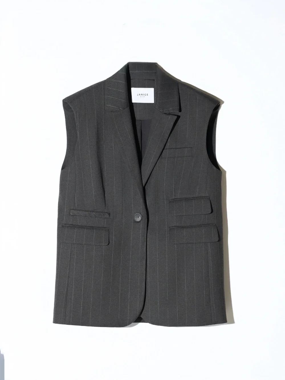 Blazer Vest Dames Zwart Krijtstreep Marvin