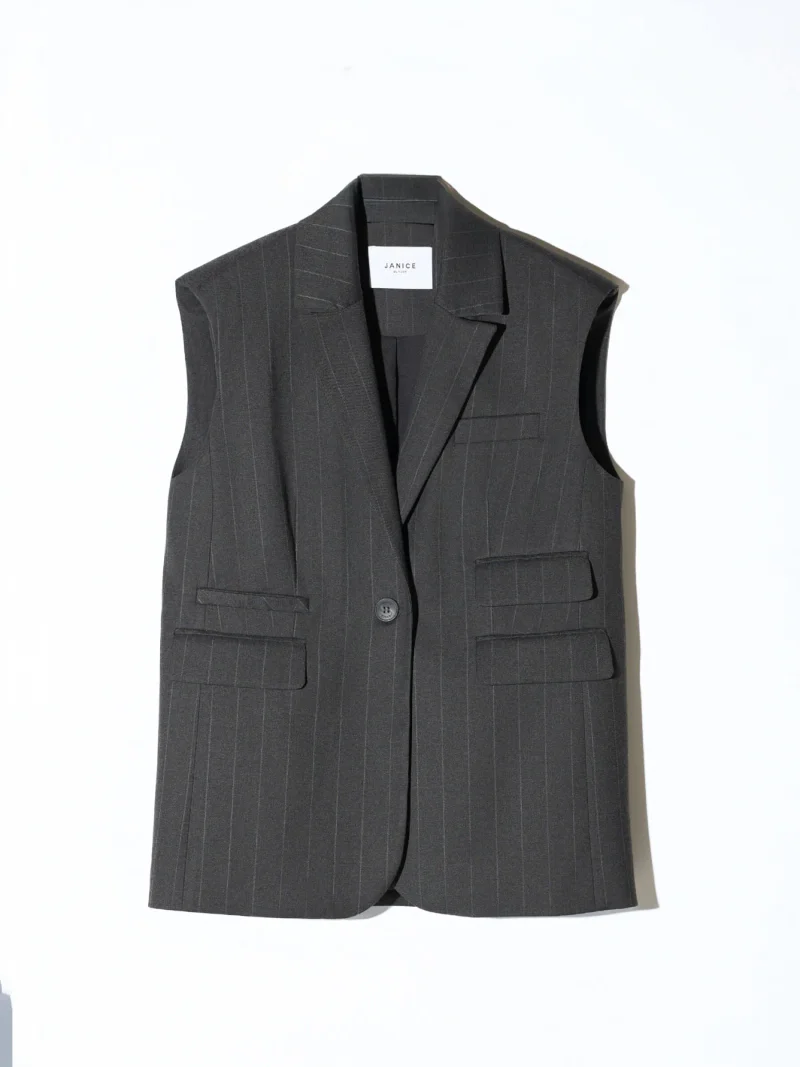Blazer Vest Dames Zwart Krijtstreep Marvin