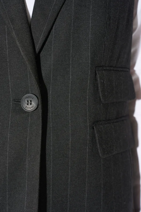 Blazer Vest Dames Zwart Krijtstreep Marvin