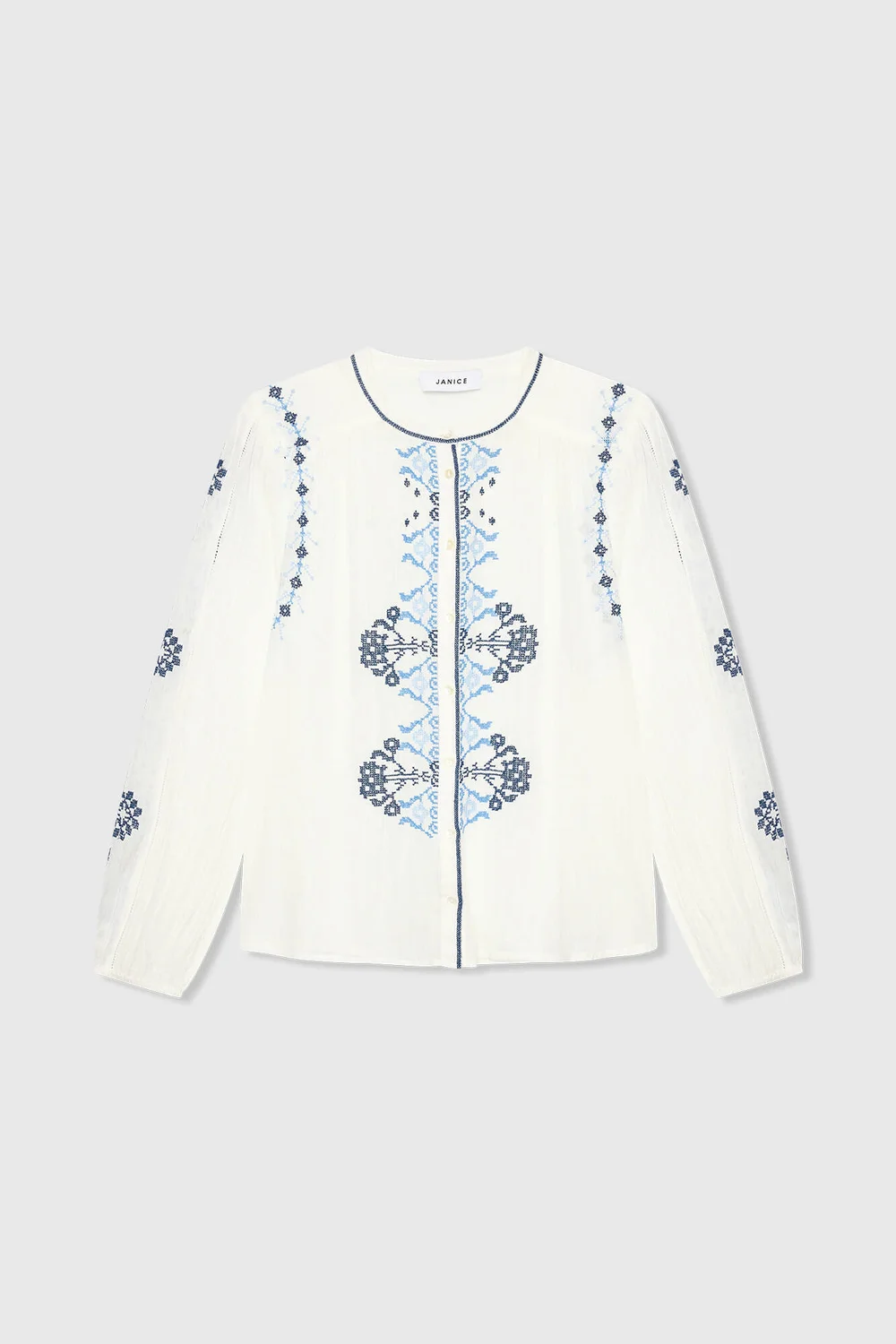 Austin Blouse Wit Blauw