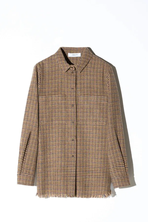 Blouse Dames Bruin Ruit Shane