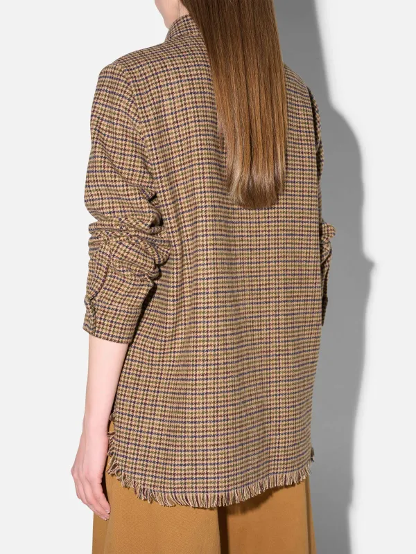 Blouse Dames Bruin Ruit Shane
