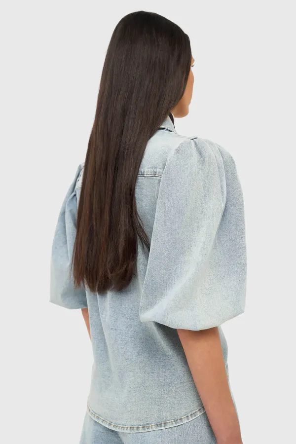 Blouse Dames Denim Pofmouw Lars 565