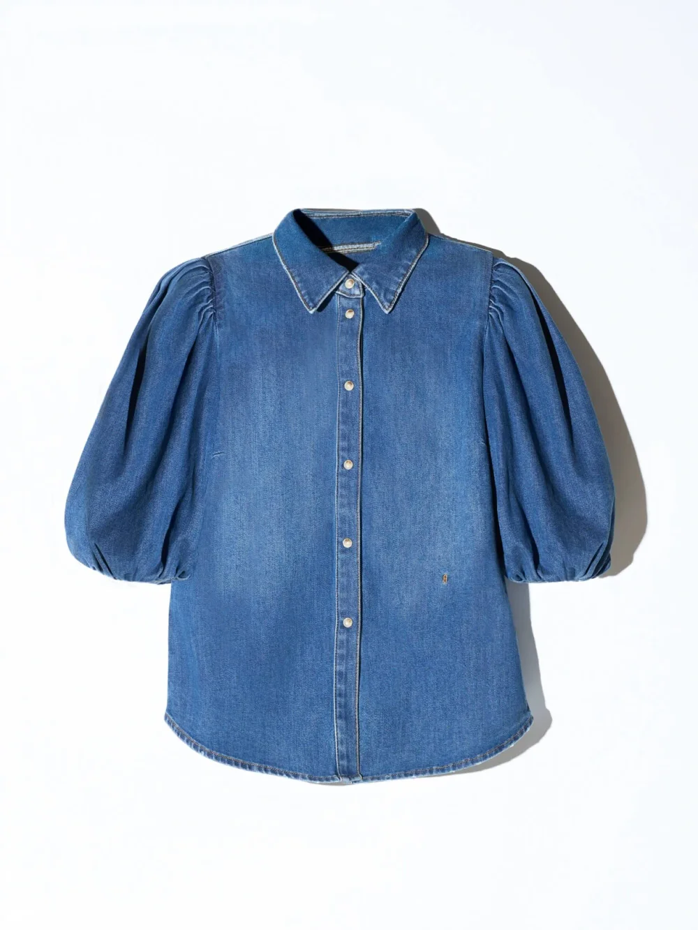Blouse Dames Denim Pofmouw Lars Blauw 258