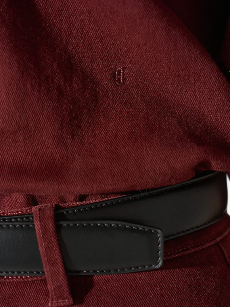 Blouse Dames Denim Pofmouw Lars Burgundy
