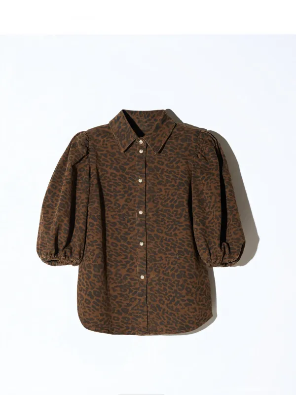 Blouse Dames Denim Pofmouw Lars Panterprint