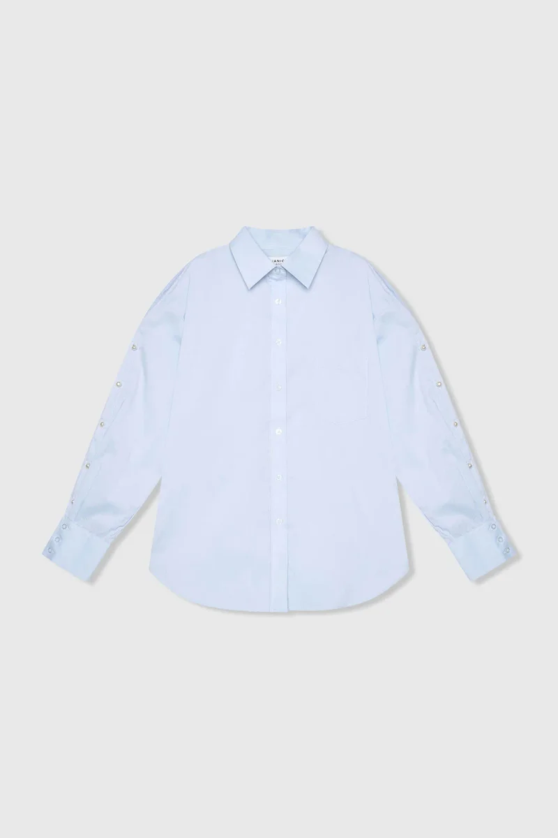 Blouse Dames Katoen Blauw Paul