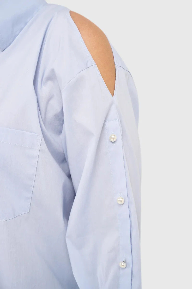 Blouse Dames Katoen Blauw Paul