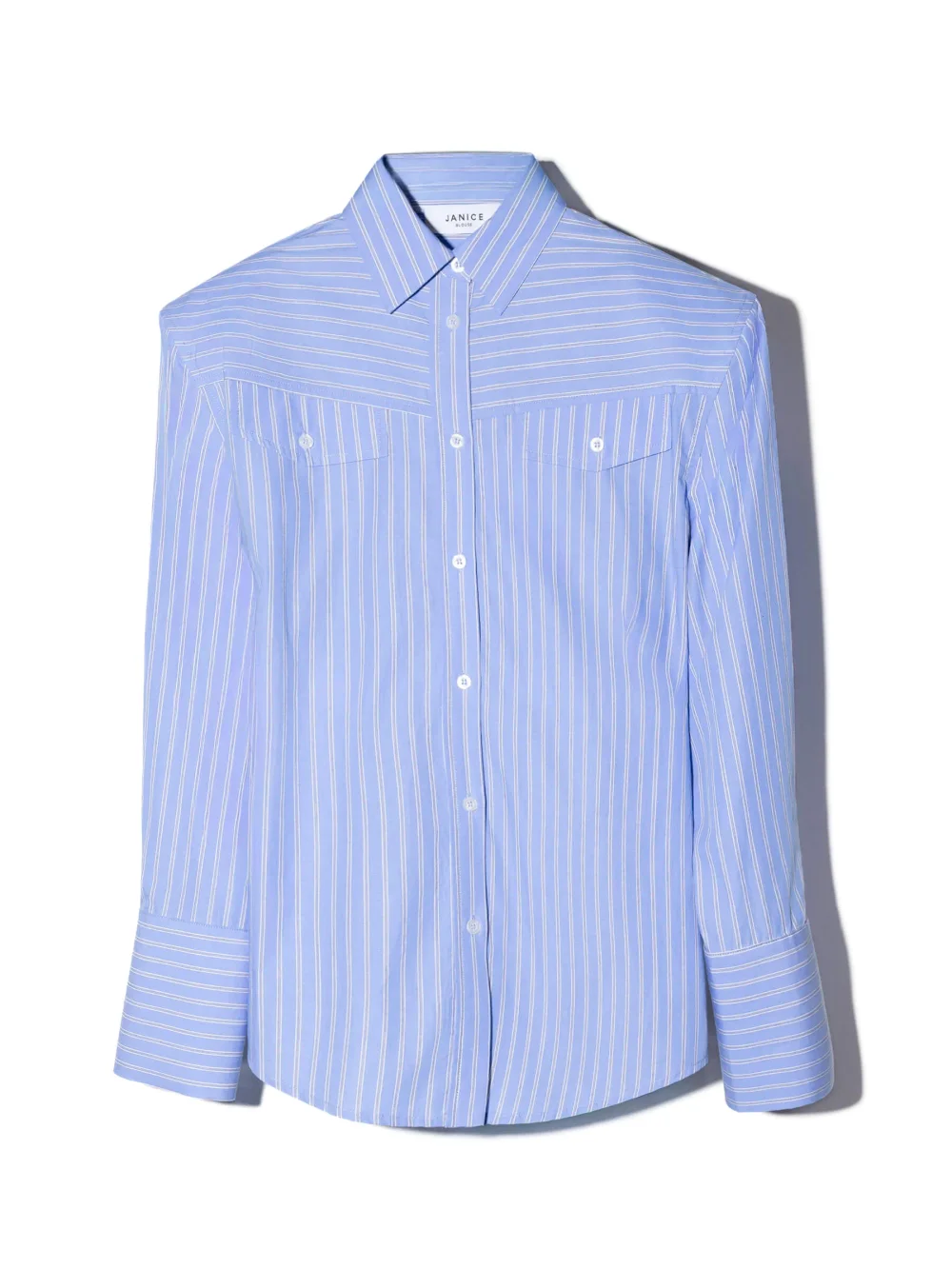Blouse Dames Katoen Knoopjes Blauw Strepen Rix