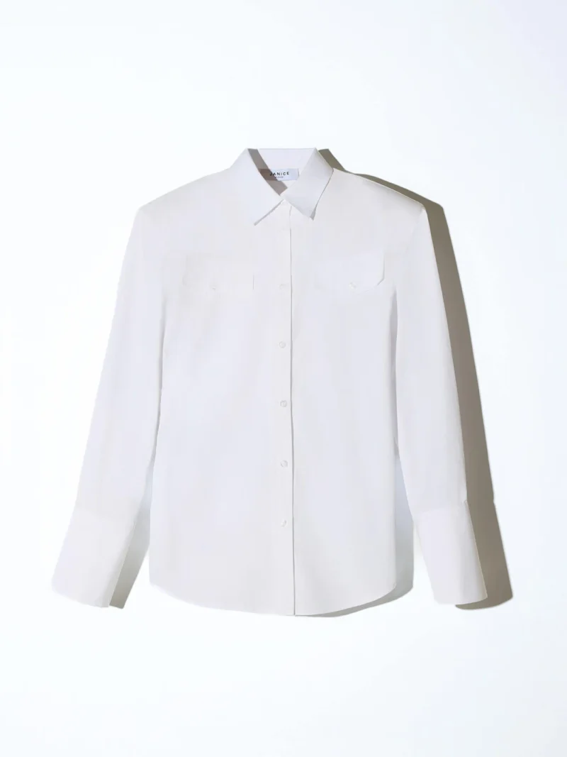 Blouse Dames Katoen Knoopjes Wit Rix