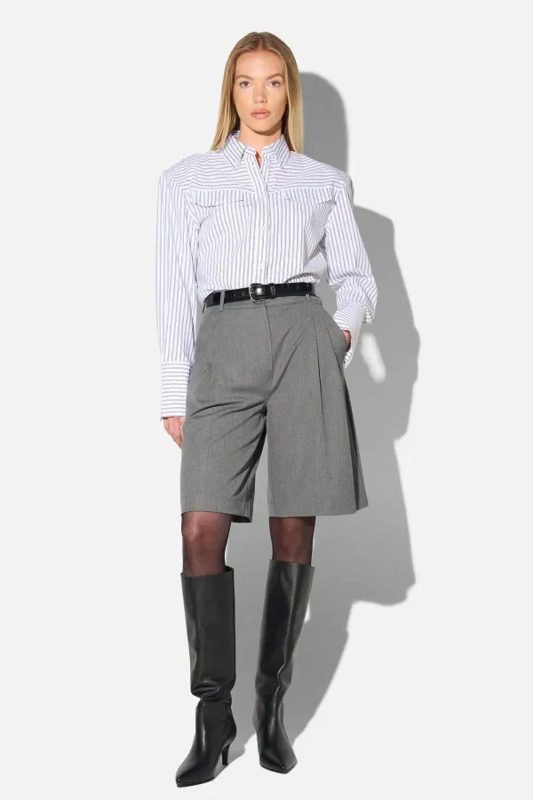 Blouse Dames Katoen Knoopjes Zwart Wit Gestreept Rix