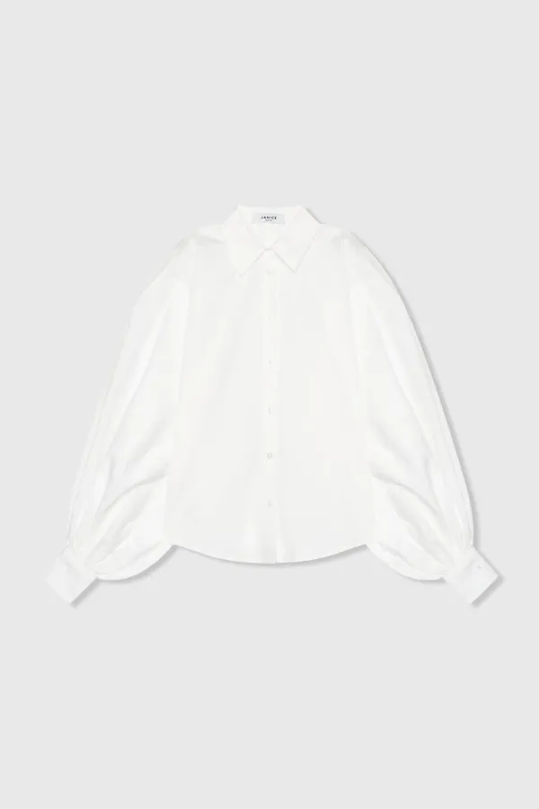 Blouse Dames Katoen Wit Stone Cut Out