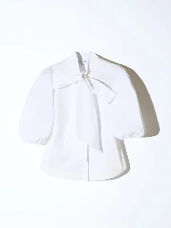 Blouse Dames Strik Katoen Wit Lars