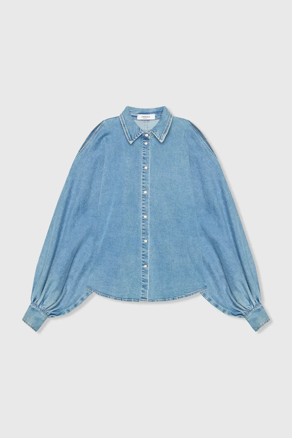 Blouse Dames Wijde Mouw Pof Stone 786