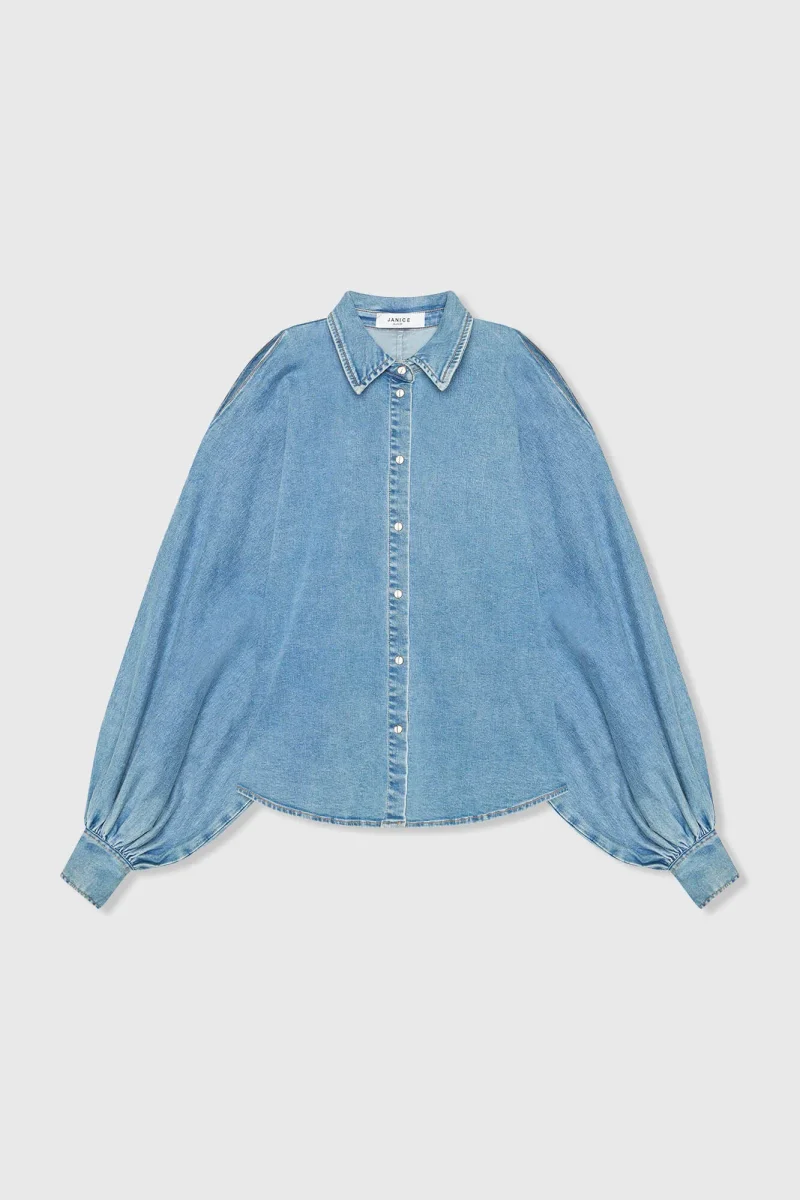 Blouse Dames Wijde Mouw Pof Stone 786