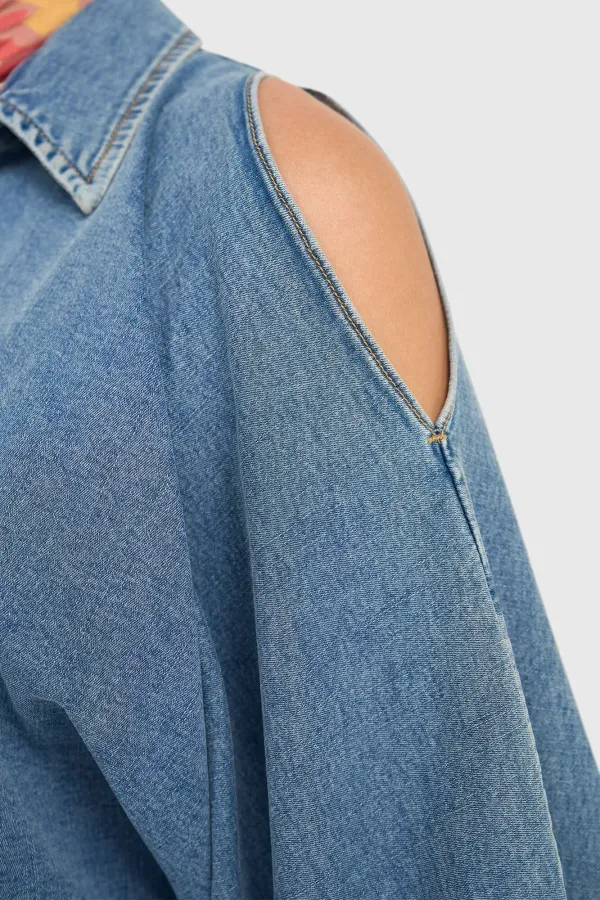 Blouse Dames Wijde Mouw Pof Stone 786