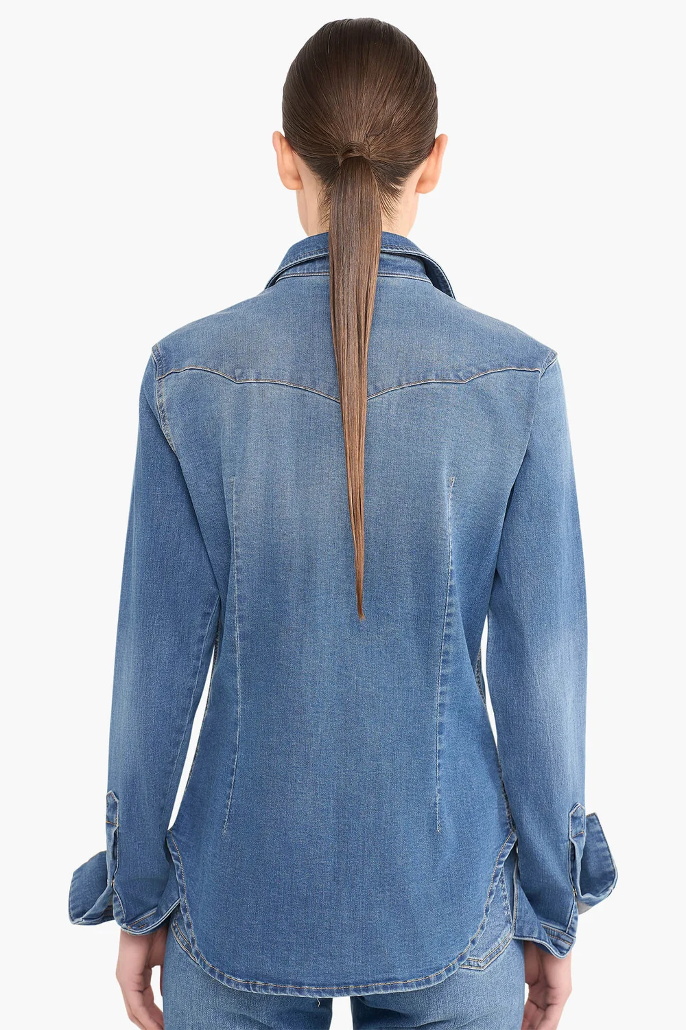 Denim Blouse Getailleerd Stretch Levi Blauw