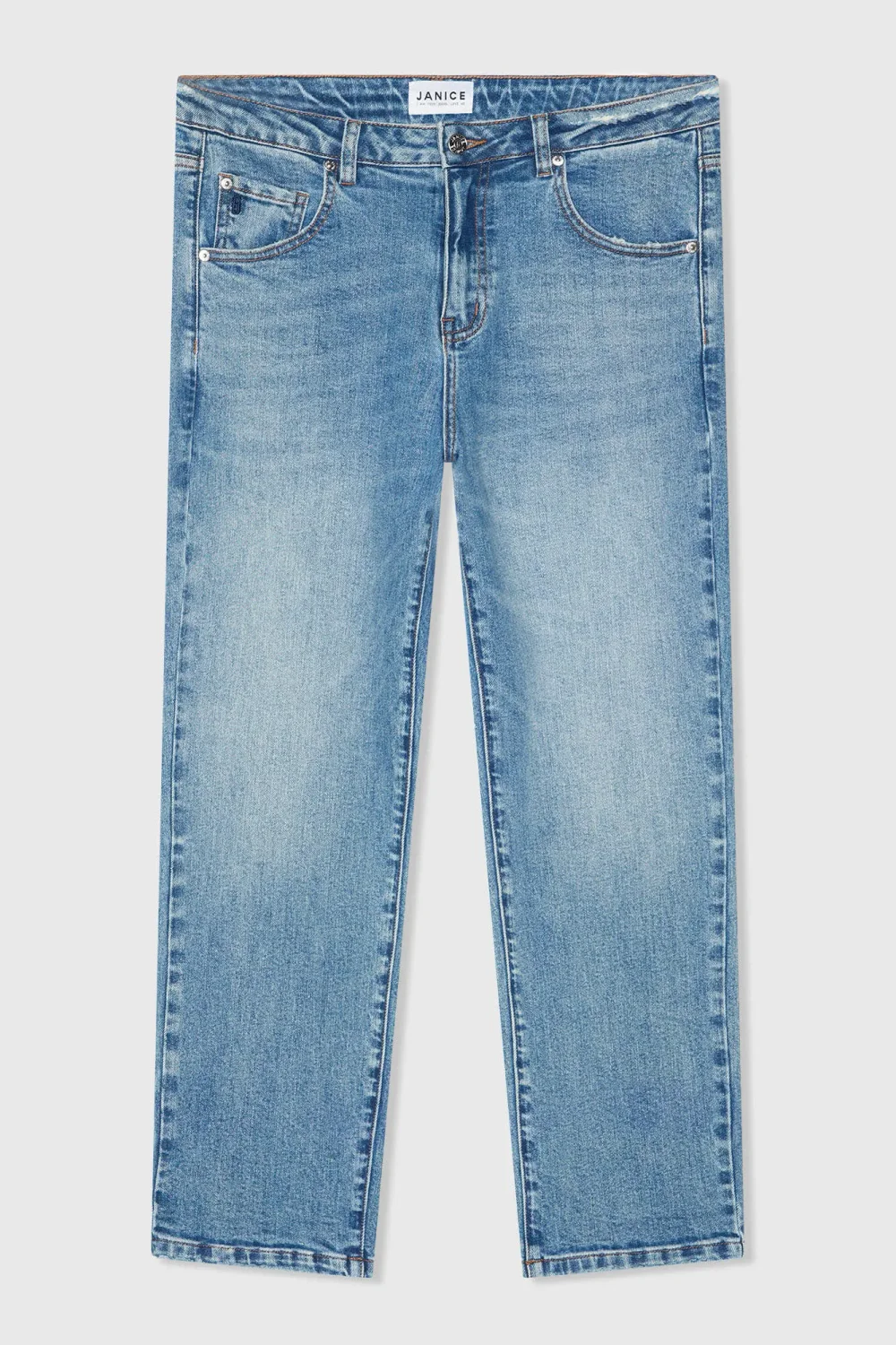 Boyfriend Jeans Dames Mid Rise Blauw 379 Bailey
