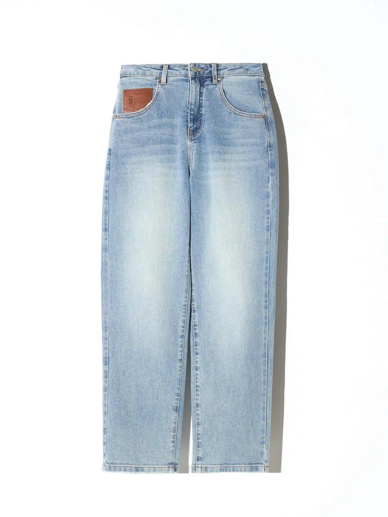 Boyfriend Jeans Dames Mid Rise Blauw Bailey 114