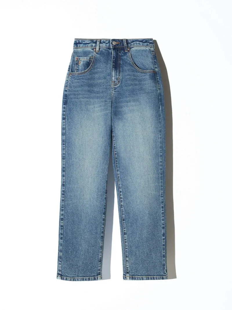 Boyfriend Jeans Dames Mid Rise Blauw Bailey 357